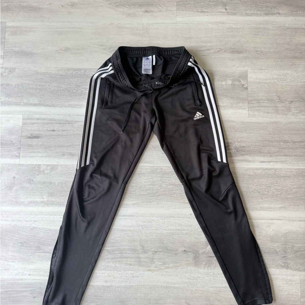 Adidas ClimaCool Black Track Pants - Men’s Small | Zip Leg  🏀 ⚽️ 🔥 - Picture 2 of 10